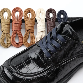 1 Par de Cadarços de Algodão Televisão Depilação Impermeável Cordões de sapatos Usados Para Martin botas Casuais Sapatos de Couro, Acessórios de Preto Cadarço