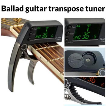 1pc Guitarra Clipe no Built-in Sintonizador Sensor de Vibração Para Guitarra Baixo Violino, Bandolim Ukulele Sintonizador Digital Clip Em Partes