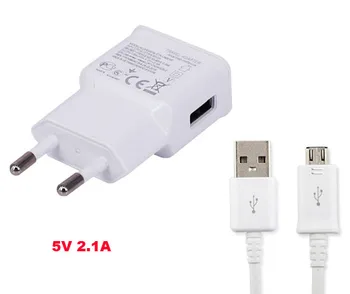2.1 A UE Plug Adaptador de Telefone Celular Carregador+Cabo de Dados USB Para Galaxy J2 Pro (2018)/J2 (2018)/A3 A300F/A5 A500F/A7 A700F/E3 E300F