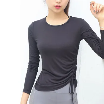 2020 Mulheres Yoga tops de manga Longa, de esportes, de secagem Rápida e magro alongamento elástico execução respirável sportswear Slim de Roupas de Fitness