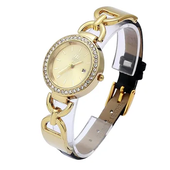 2021 IDIS Relógio de Couro Womens Liga relógio de Pulso de Quartzo Diamante Relógios de Luxo