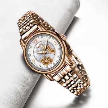 2021 Novo SUNKTA Relógio Marca de Luxo relógio de Pulso Feminino de Japão Movt 30M à prova d'água Ouro Caro Analógico Relógio de Quartzo de Genebra