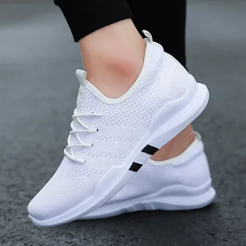 2022 Moda Mens Sapatos Casuais Branco Lace-Up Respirável Sapatos De Tênis Cesta Branco Preto Tênis Mens Formadores Zapatillas Hombre