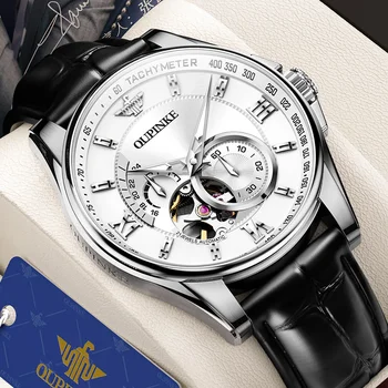 2022 Novo OUPINKE Homens Relógio Mecânico Oco de Moda de Luxo Relógios de pulso Safira Impermeável Superior de Negócios, Homens Relógios Automáticos