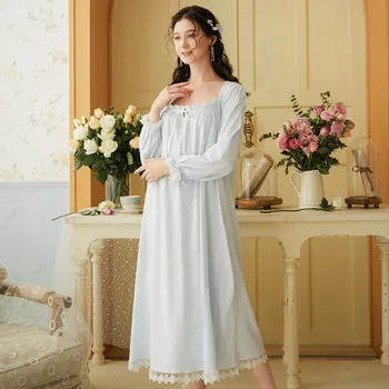 2023 Verão Pijamas Vintage Camisola De Algodão Branco Plus Size Mulheres Em Casa Desgaste Noite Vestido Para O Casamento De Pijamas, Lingerie T681