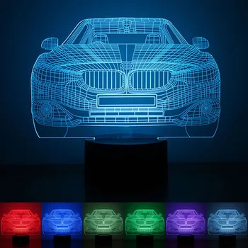 3D Noite de Luz do USB do Carro movido a Lâmpada de Mesa LED da Tecla de Toque de Decoração Atmosfera de Luz Usam o Home Hotel Partido de Férias