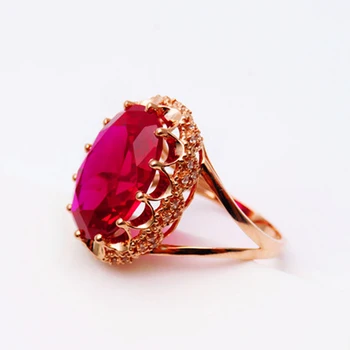 585 roxo banhado a ouro 14K ouro rosa embutidos rubi oval anéis para as mulheres abertura criativa tribunal de estilo clássico jóia do partido
