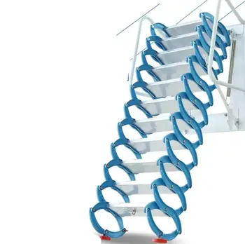 Agregado familiar Conjunto de ferramentas ao ar livre Montado na Parede Telescópico Escada Manual de Dobramento Escada Portátil Telescópico Escada 2.5-3M
