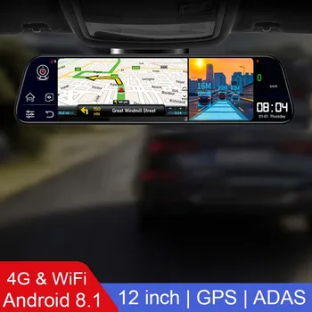 Android Smart Espelho Retrovisor ADAS DVR do Carro de 10 Polegadas com Android 8.1 Automóvel Vídeo Gravador de 4GB + 32GB WiFi GPS de Navegação