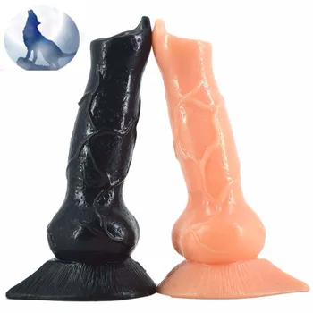 Animal cão vibrador lobo pênis mulheres se masturbam lésbicas adultos brinquedos de sexo anal com dildo gay pau sem sucção erótico produto sex shop