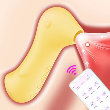 Aplicativo de Controle Remoto Chupar o Vibrador Estimulador do Clitóris Boquete Oral Bico de Brinquedos Sexuais para Mulheres Adultas, Masturbador Produtos Eróticos