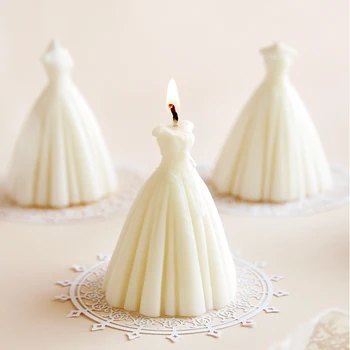 Arte 3D de Casamento Vestido de Mulher, Corpo de Vela Moldes de Silicone Bolo de Chocolate Sabão DIY Aromatherarpy Decoração Ferramentas de Artesanato