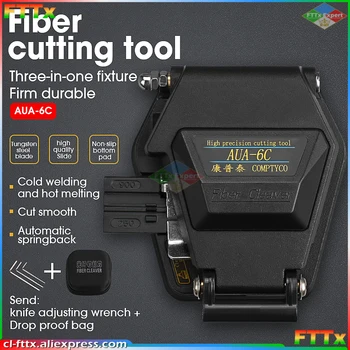 AUA-6C Fibra cutelo cabo da faca de corte de fibra óptica FTTH clipper cortador de ferramentas de Alta Precisão de Fibra Cleavers 16 surfacece cutelo
