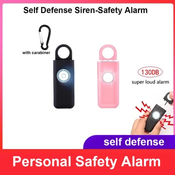 Auto-Defesa Sirene de Alarme de Segurança 130dB para as Mulheres SOS Chaveiro com Luz de LED Alarmes de Segurança Pessoal Chaveiro de Alarme