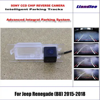 Automática de Câmera Traseira Para Jeep Renegade (BU) 2015-2018 Estacionamento Faixas de Volta Reversa Dinâmica de Orientação Tragectory CAM