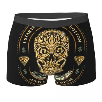 Boxer Homens Underwear Masculino Calcinha Shorts Boxer Crânio E Dolloar Shorts Confortáveis Homme