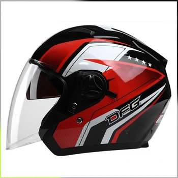 Capacete de motociclista unisex, lente dupla, para moto, capacete
