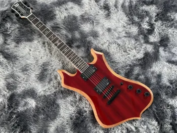 Chinês Guitarra Elétrica M Corpo Em Mogno E Braço Em Maple Vinho De Cor Vermelho 6 Cordas