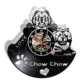 Chow Chow Cair no Amor Moderno Silent disco de Vinil Relógio de Parede Songshi Quan Chowdren LP Registro de Assistir a Raça do Cão Presentes Para o Proprietário do Cão