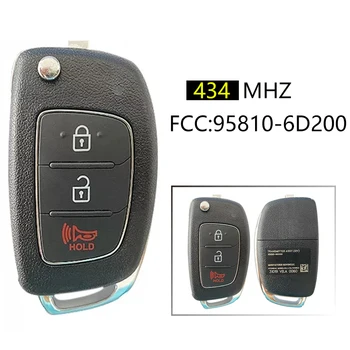 CN020184 Original 3 Buttob Flip-Chave Para Hyundai Chave de Controle Com 433 Mhz 4D60 Chip Parte Não 95810-6D200