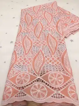 Cor-de-rosa Cabo de Guipure Laço de Tecido Africano francês Net Tecido de Renda Nigeriano Solúvel em Água Laço de Tecido para o Vestido de Festa de Casamento LXX21149