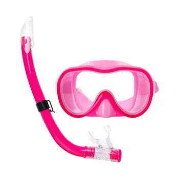 Crianças Óculos De Mergulho Snorkel Anti-Embaciamento E Anti-Vazamento De Mergulho Duas Peças De Conjunto Bocal Macio Seco Snorkel Quadro Grande