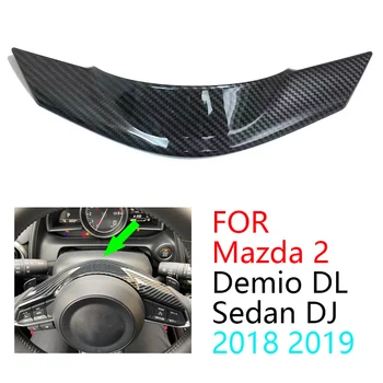 De Fibra de carbono, Volante Moldura Tampa de acabamento para Mazda 2 Demio DL Limousine DJ Hatchback 2018 2019