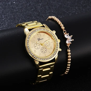 Diamante Das Mulheres Relógio De Marca De Luxo Strass Elegante De Senhoras Relógios De Ouro, Relógio, Relógios De Pulso Para As Mulheres Montre Femme Dropshipping