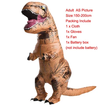 Dinossauro Inflável Traje Adulto Halloween T Rex Mascote de Fantasia Cosplay do Traje Para os Homens, as Mulheres Tiranossauro Cartoon C150106AD