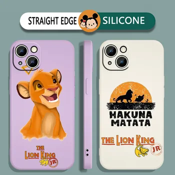 Disney Rei Leão Telefone de Caso Para o iPhone iPhone 14 13 12 11 Pro Max mini XR XS X 8 7 6 6 Plus Líquido Corda Funda Tampa Traseira