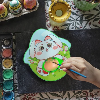 DIY Colorir Ovos Giratório Pintura Artes Artesanato Ovo de Plástico Giratório Pintura com Marcadores de Presente de Aniversário Kits para a Páscoa