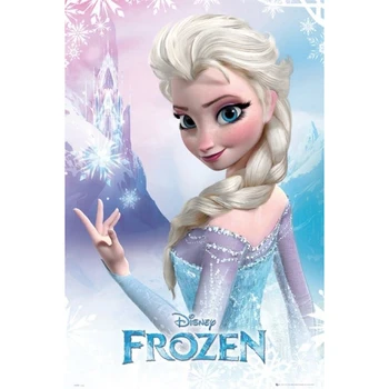 Dos desenhos animados de Disney Congelados Elsa Rainha Cartaz DIY Diamante Redondo Pintura, Bordado Cheio Dill Crianças de Artesanato Mosaico de Parede Decoração Presente