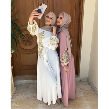 Eid Mubarak Abaya Dubai, Turquia Muçulmana Hijab Vestido Kaftan Caftan Marocain Islã Roupas De Vestidos Para Mulheres Manto Musulman Vestidos