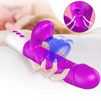 EXVOID Telecopic Aquecimento Vibradores AV Vara Clitóris Ventosa de Silicone Ponto G Massager de Brinquedos Sexuais para as Mulheres Vibrador Vibrador