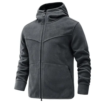 Fashion2022 Homens Hoodie Fleece Jacket Zip Completo Inverno Quente Bolsos de Casacos de lã Macia Tático Militar Jaqueta