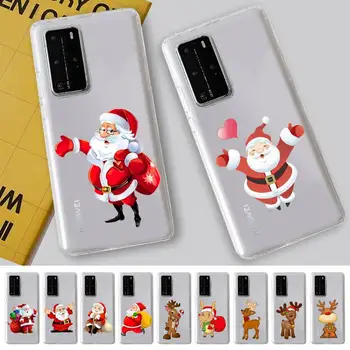 FHNBLJ Papai Noel E Renas Caso de Telefone para Samsung A51 A52 A71 A12 para Redmi 7 9 9A para Huawei Honor8X 10i Caso Claro
