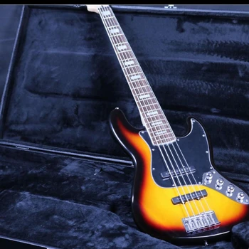 Fábrica Custom Shop Jazz Bass 5 cordas do Baixo Elétrico Guitarra 3TS Verniz Active Fiação Caso da Bateria Corpo em Basswood Frete Grátis