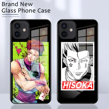Gon Killua Hunter x hunter Anime de Vidro Temperado de Telefone de Caso Para o iPhone 6s 7 8 14 Plus X Xr Xs 11 12 13 14 mini Pro Max Tampa