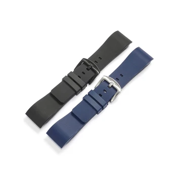 Impermeável de Borracha de Pulseira de 20 mm 23 mm de Silicone Macio, o Bracelete Para o Santos 100 da Série Masculino Feminino Preto Azul Pulseira