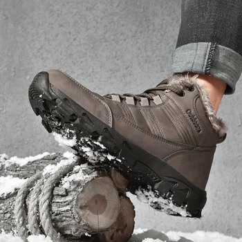 Inverno Quente Homens Botas da Moda Botas de Neve de Inverno Exterior Sapatos de Homens Militar Pele do Tornozelo Botas para Homens Sapatos Botas