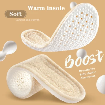 Inverno Quente Térmico Palmilhas Engrossar Suave Respirável Inserir Unisex Botas Pad Exclusivo de Absorção de Choque Esporte Palmilhas para Sapatos