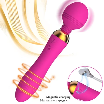 Magnético de carga Dupla Motores Vibrador Vibrador AV Varinha Mágica G-Spot Massagem Brinquedos Sexuais Para as Mulheres Clitóris Estimular Mercadorias para Adultos