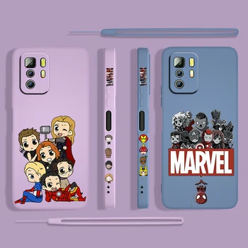 Marvel herói bonito América Caso De Telefone Xiaomi Redmi Nota 11 11 10 10 9 9 9T 8 8 7 5 Pro TPU Líquido Esquerda Corda Capa de Silicone