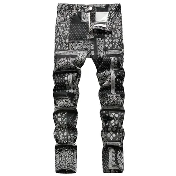 Mens Jeans Designer 3D de Impressão Digital, masculina Casual Jeans de alta qualidade Direto Calças Mais o Tamanho de Calças Jeans Para Homens