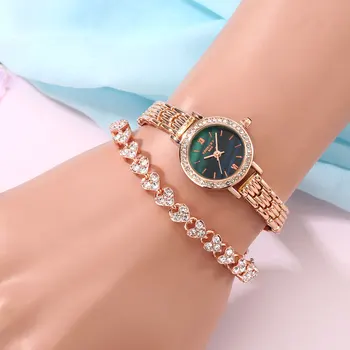 Moda de Luxo do Diamante Relógios das Mulheres Relógio de Quartzo Reloj Mujer Presente Para as Meninas Senhoras Quartzo relógio de Pulso
