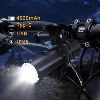 Moto de Luz Led Smart Farol Impermeável 1000lm Tipo-c Recarregável 4500mah Lanterna de Alta Baixo do Feixe de Iluminação