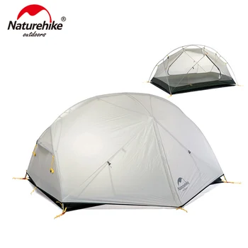 Naturehike 20D Tecido de Nylon de Dupla Camada Exterior Impermeável de Mongar 2 Pessoas Tenda de Acampamento Camping Barraca