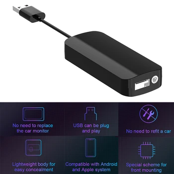 Navegação Player Mini do Carro do USB Jogar Stick para CarPlay Android Automático USB com Fio o Adaptador de Entrada de Microfone para o Android 4.2 Leitor de DVD