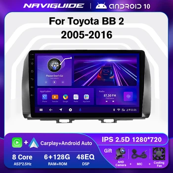 NAVIGUIDE P1 2 Din Rádio do Carro Para Toyota BB 2 QNC20 2005-2016 som do Carro Multimídia Vídeo Player de Navegação GPS Android de 10 de DVD