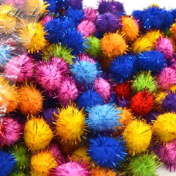 Novo 20pcs/monte 25mm de cor mista de poliéster pom pom bola para o vestuário em casa a festa de natal carft decoração DIY acessórios de material